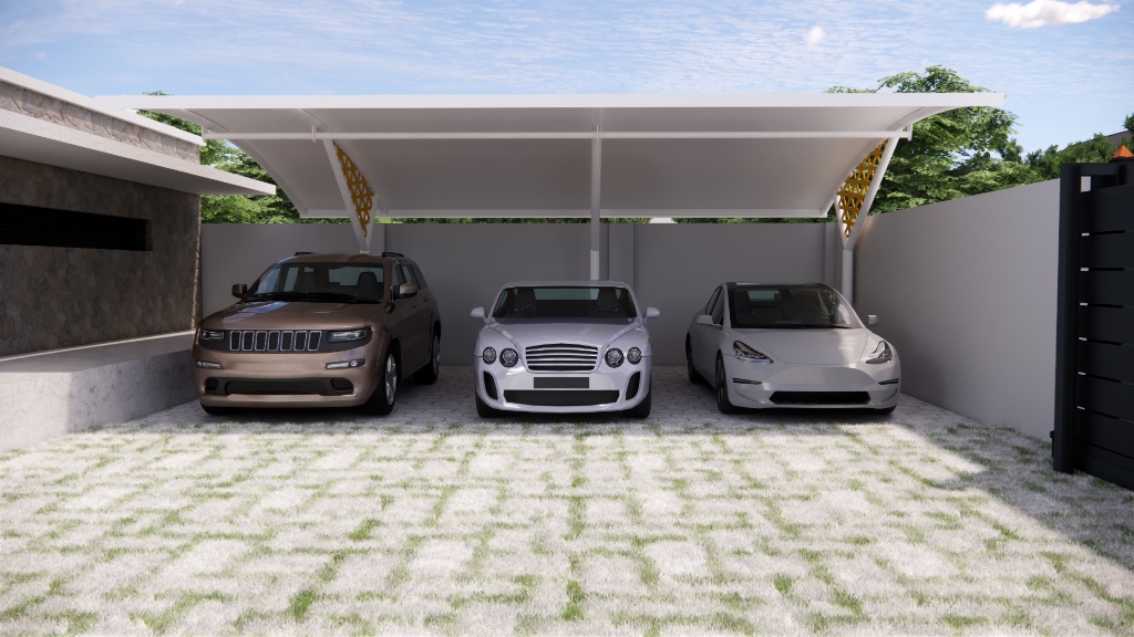 3-Car Flat Roof Carport